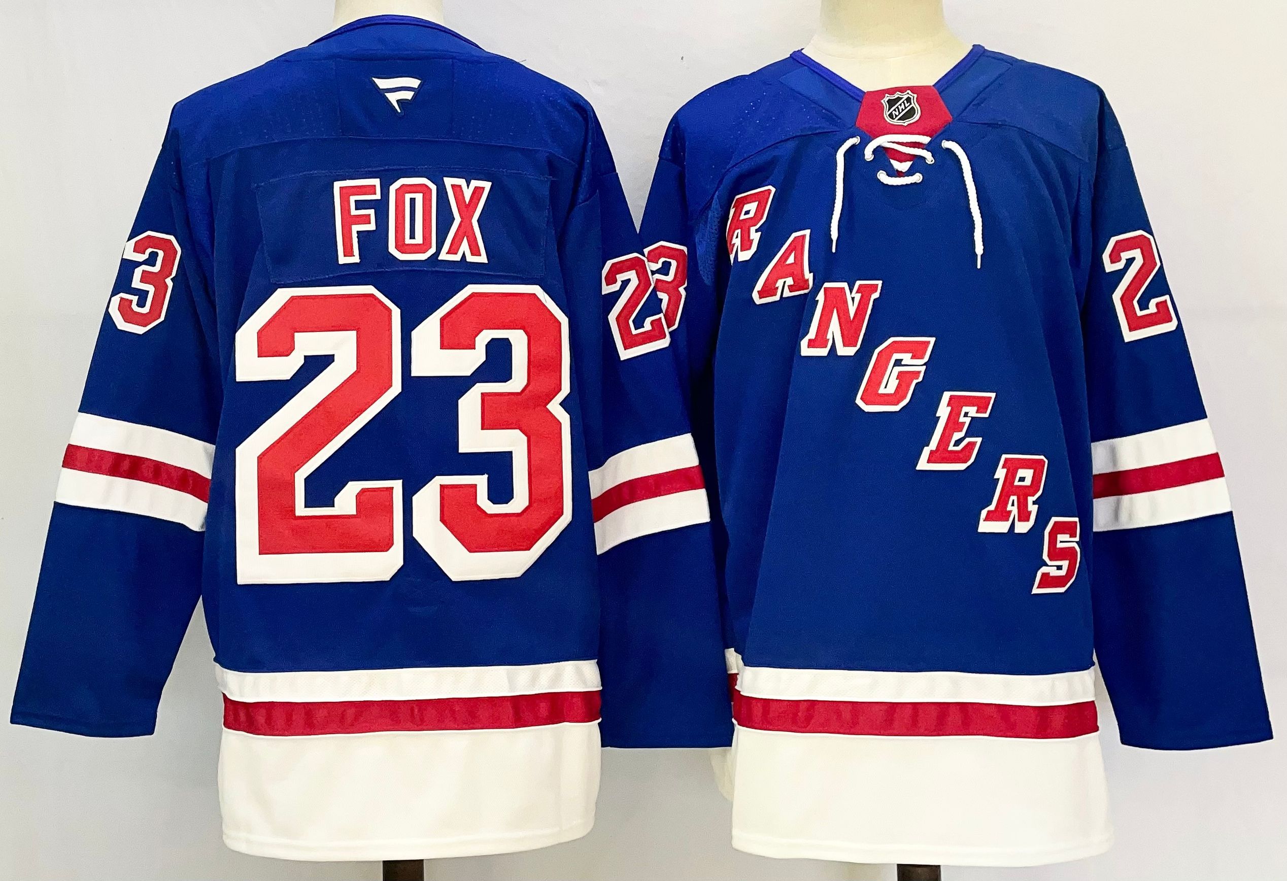 Men New York Rangers 23 Fox Blue 2025 Home Premier Player NHL Jersey